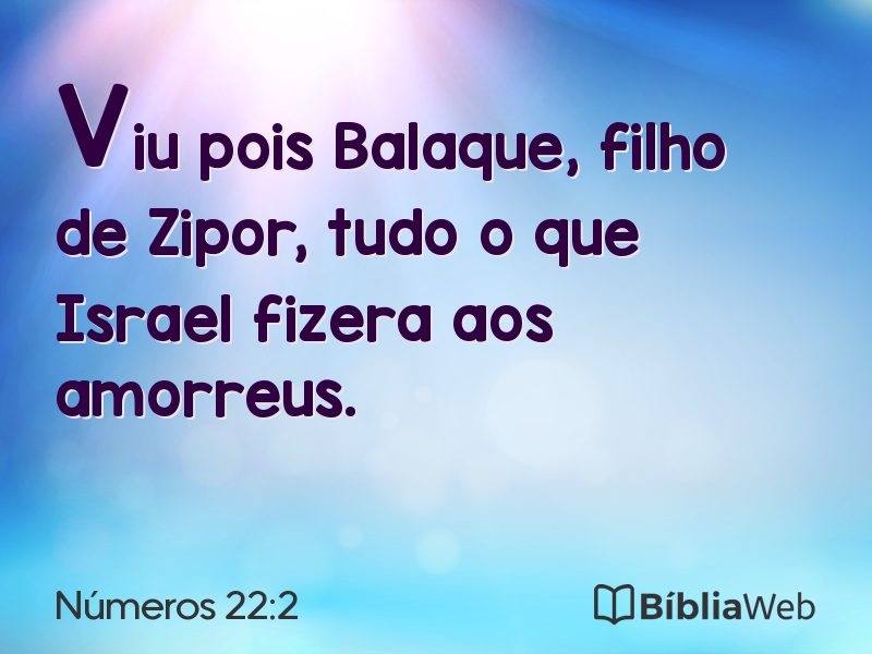Números 22:2 em imagem para compartilhar