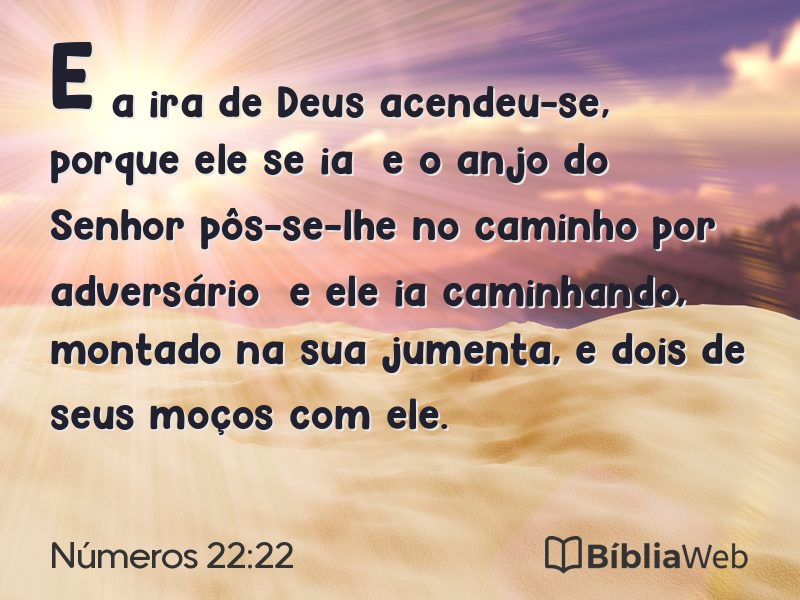 Números 22:22 em imagem para compartilhar