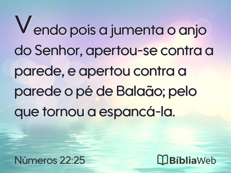 Números 22:25 em imagem para compartilhar