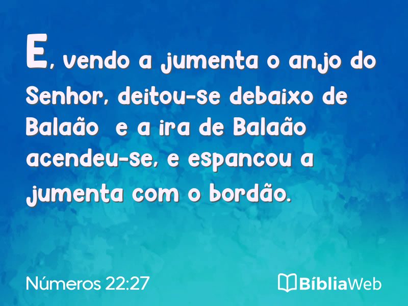 Números 22:27 em imagem para compartilhar