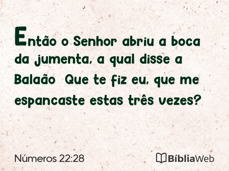 Números 22:28 em imagem para compartilhar