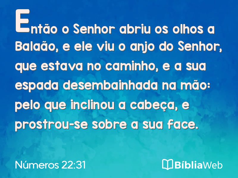 Números 22:31 em imagem para compartilhar