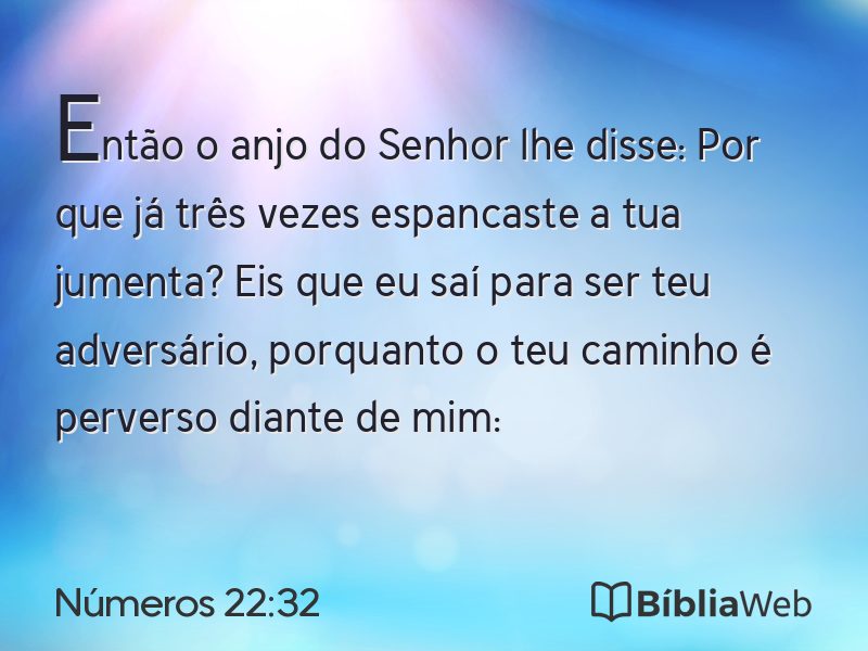 Números 22:32 em imagem para compartilhar