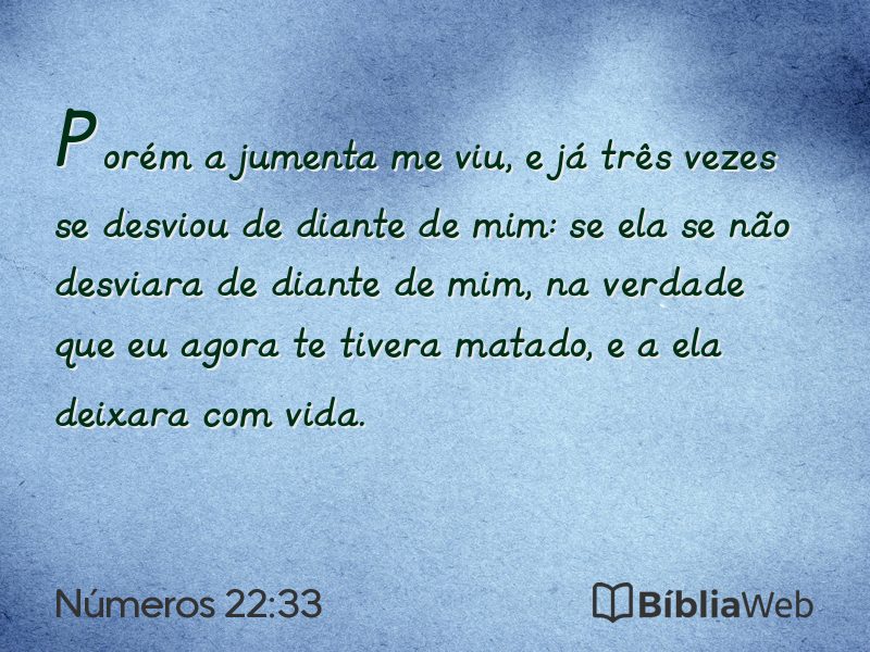 Números 22:33 em imagem para compartilhar