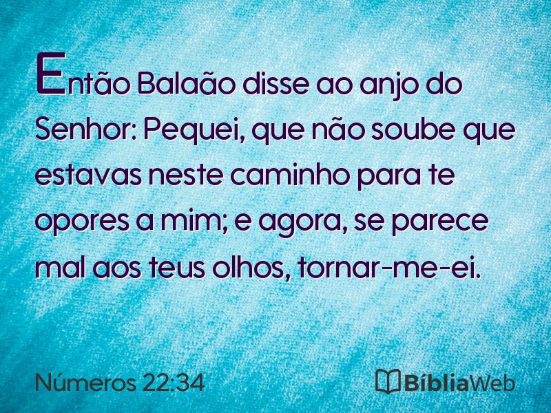 Números 22:34 em imagem para compartilhar