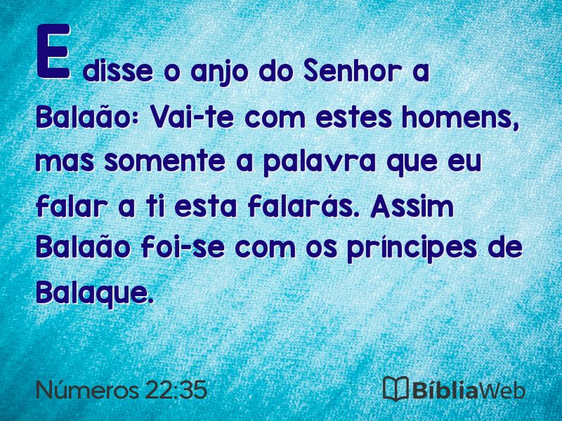 Números 22:35 em imagem para compartilhar