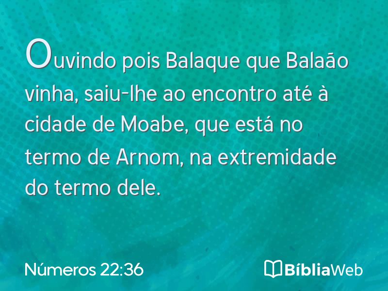 Números 22:36 em imagem para compartilhar