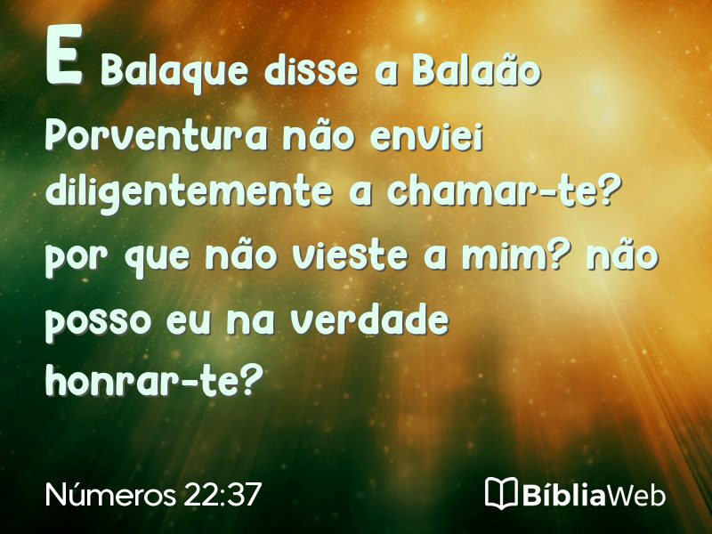 Números 22:37 em imagem para compartilhar