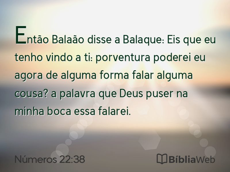 Números 22:38 em imagem para compartilhar