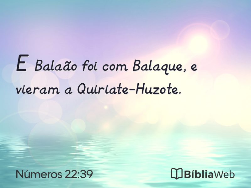 Números 22:39 em imagem para compartilhar