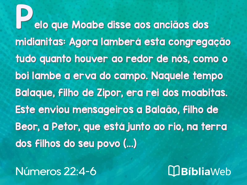 Números 22:4-6 em imagem para compartilhar