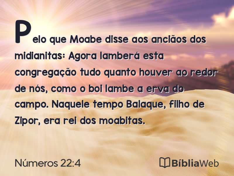 Números 22:4 em imagem para compartilhar