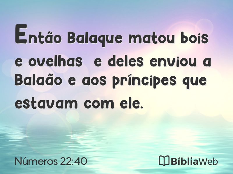Números 22:40 em imagem para compartilhar