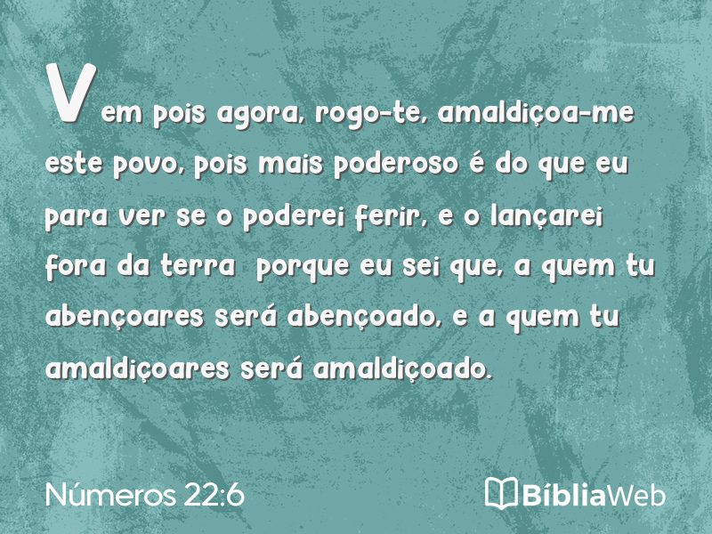 Números 22:6 em imagem para compartilhar