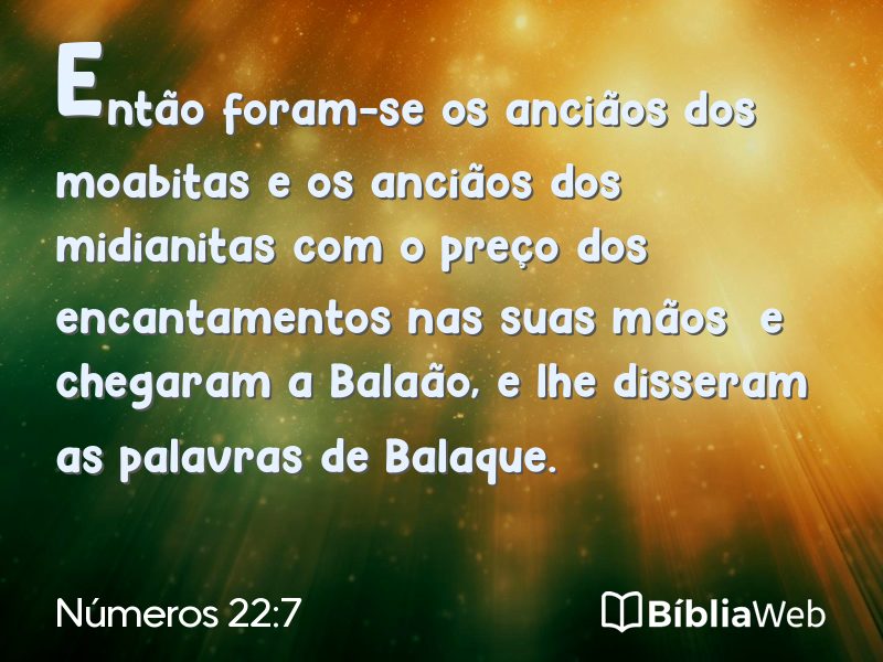 Números 22:7 em imagem para compartilhar