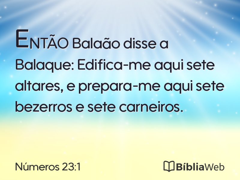 Números 23:1 em imagem para compartilhar