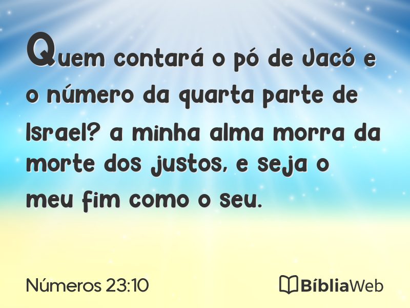Números 23:10 em imagem para compartilhar