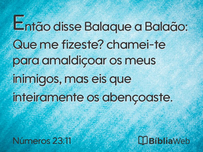 Números 23:11 em imagem para compartilhar