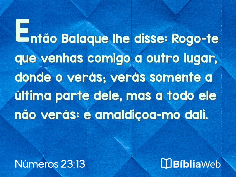 Números 23:13 em imagem para compartilhar