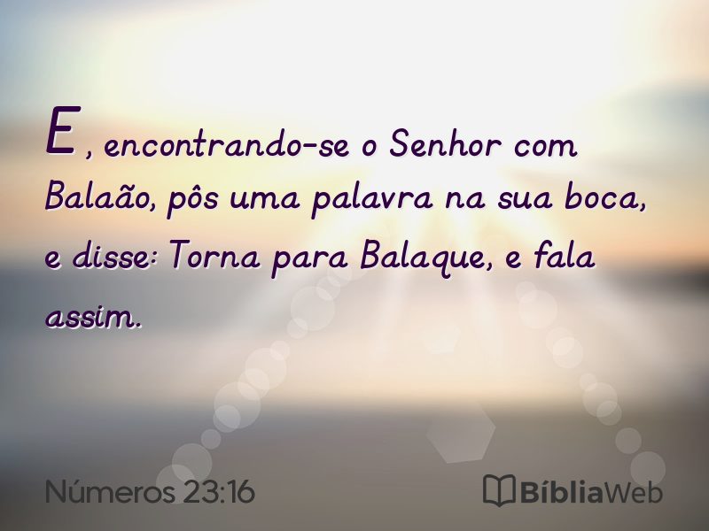 Números 23:16 em imagem para compartilhar
