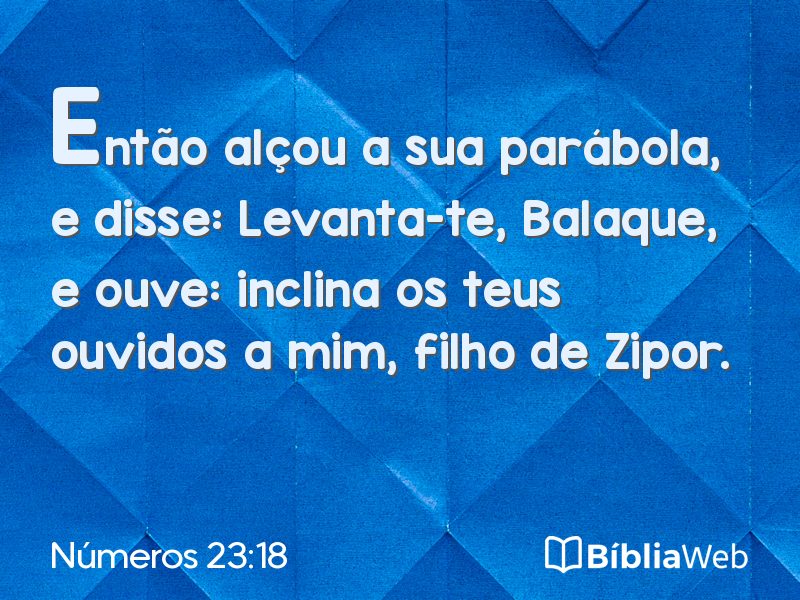 Números 23:18 em imagem para compartilhar