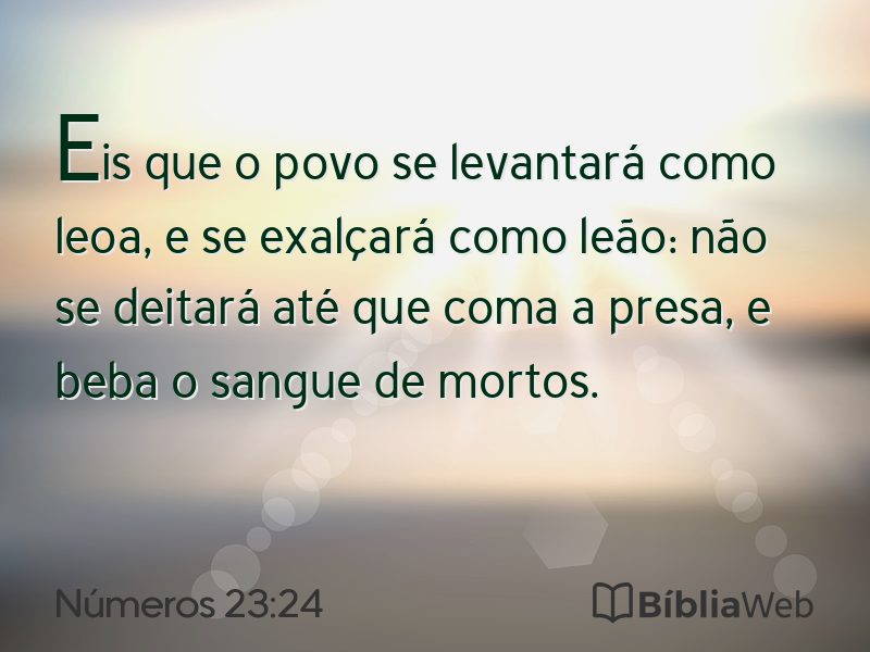 Números 23:24 em imagem para compartilhar