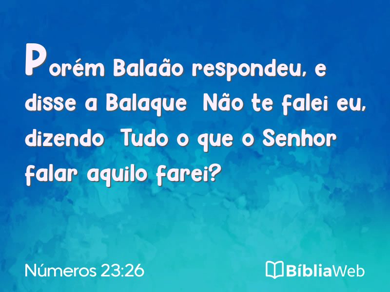 Números 23:26 em imagem para compartilhar
