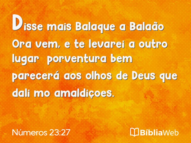 Números 23:27 em imagem para compartilhar