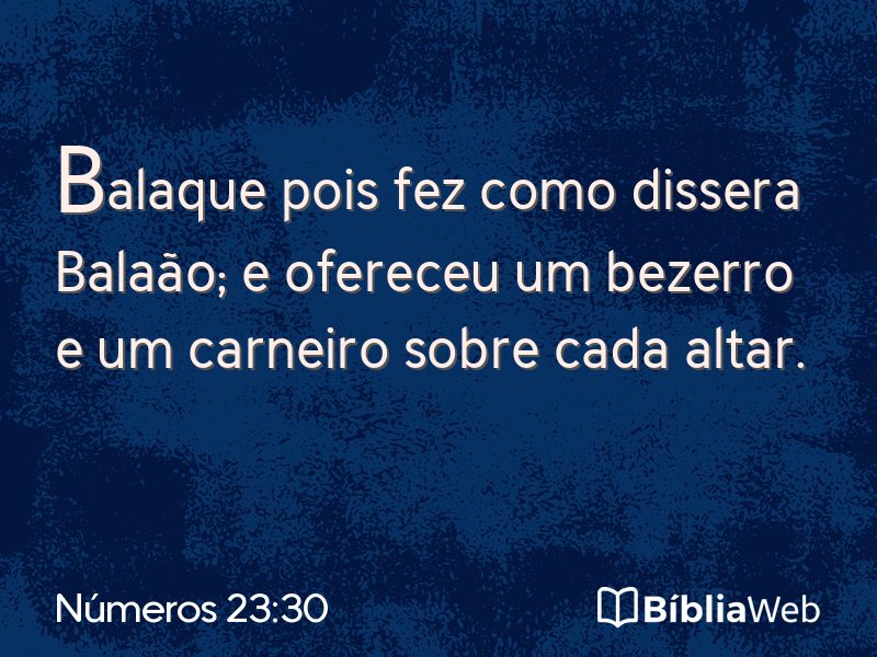 Números 23:30 em imagem para compartilhar