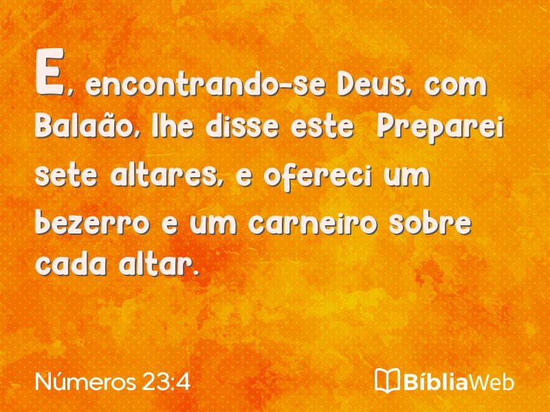 Números 23:4 em imagem para compartilhar