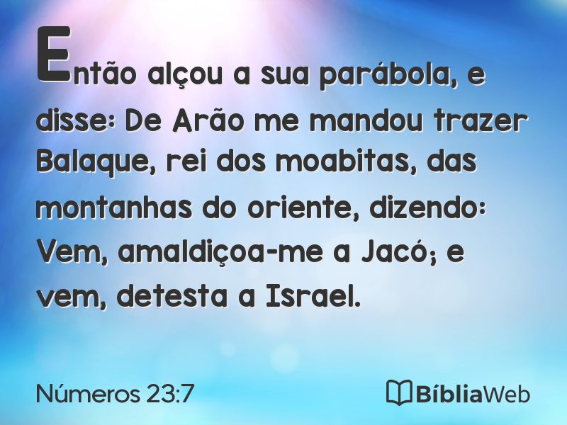 Números 23:7 em imagem para compartilhar