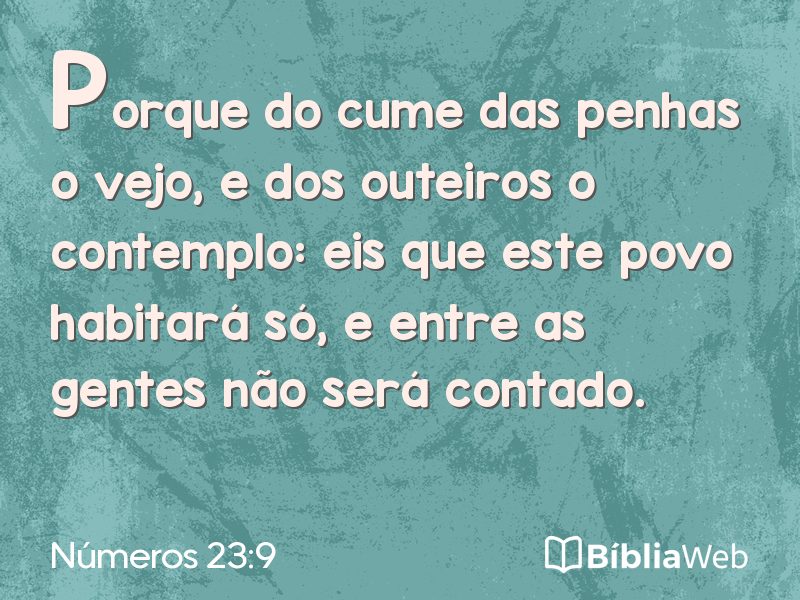 Números 23:9 em imagem para compartilhar