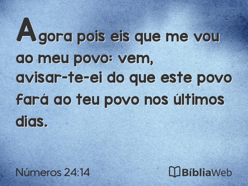 Números 24:14 em imagem para compartilhar