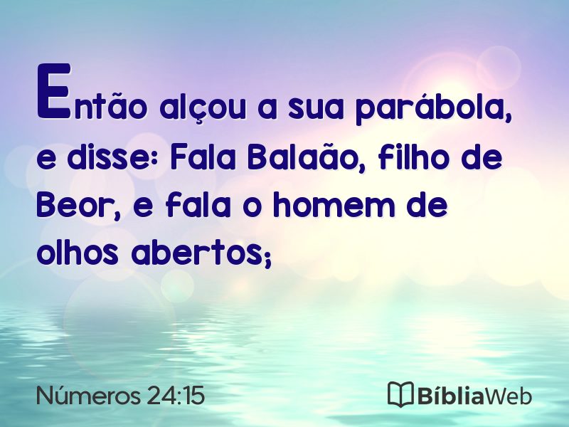 Números 24:15 em imagem para compartilhar