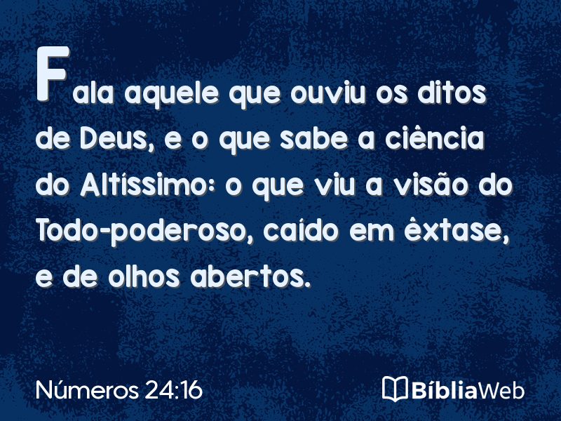 Números 24:16 em imagem para compartilhar