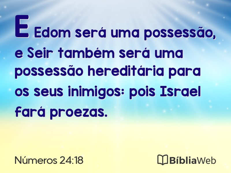 Números 24:18 em imagem para compartilhar