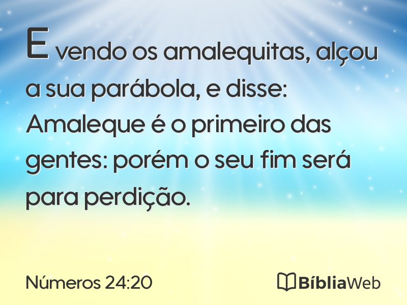 Números 24:20 em imagem para compartilhar