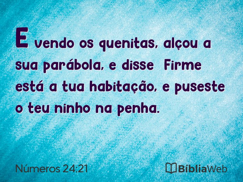 Números 24:21 em imagem para compartilhar