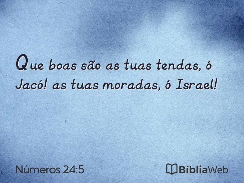 Números 24:5 em imagem para compartilhar