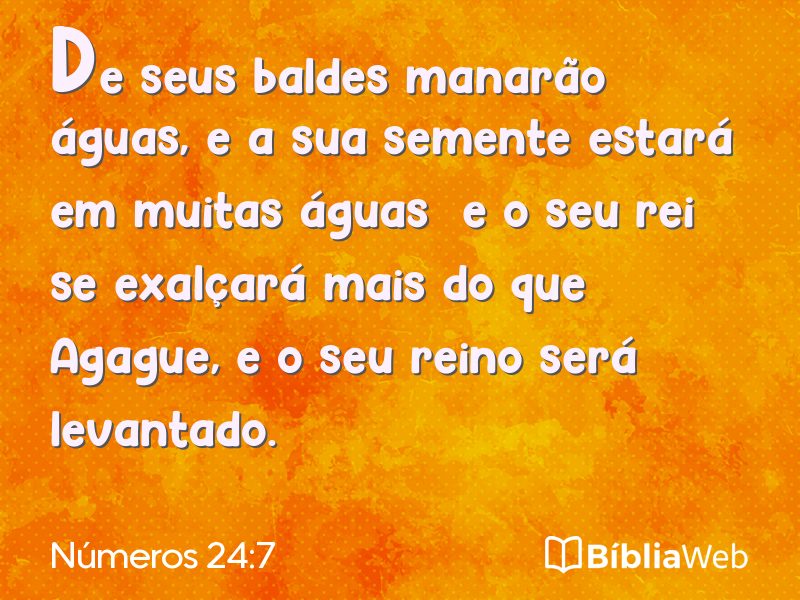 Números 24:7 em imagem para compartilhar