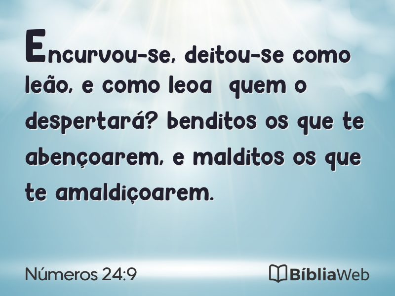 Números 24:9 em imagem para compartilhar