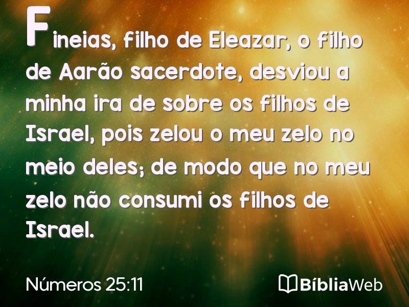 Números 25:11 em imagem para compartilhar