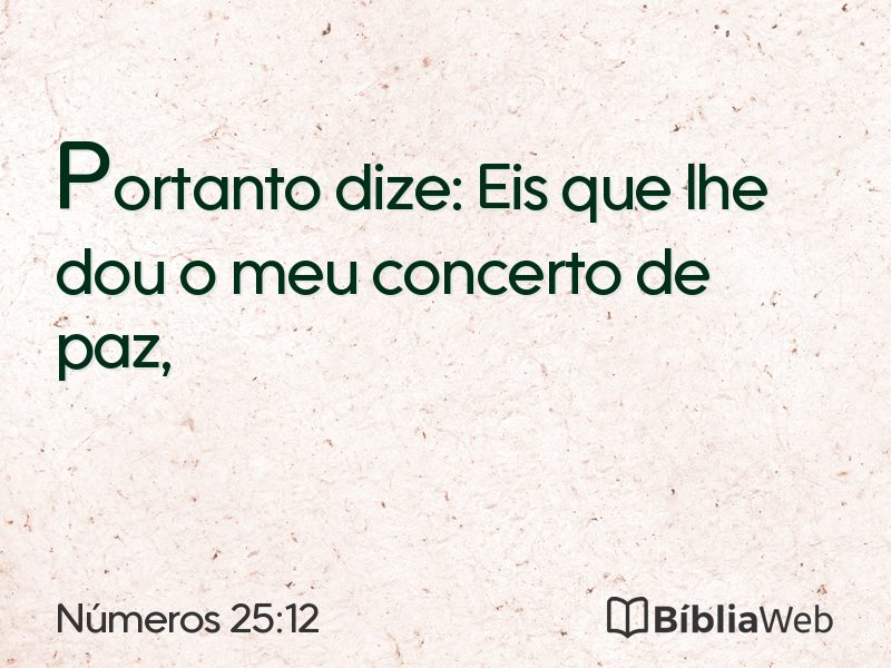 Números 25:12 em imagem para compartilhar