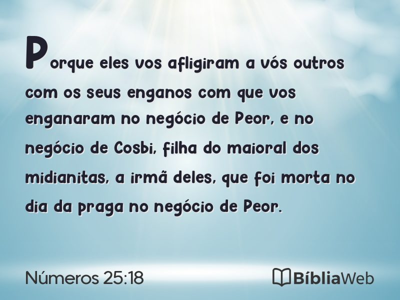 Números 25:18 em imagem para compartilhar