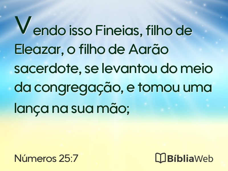 Números 25:7 em imagem para compartilhar