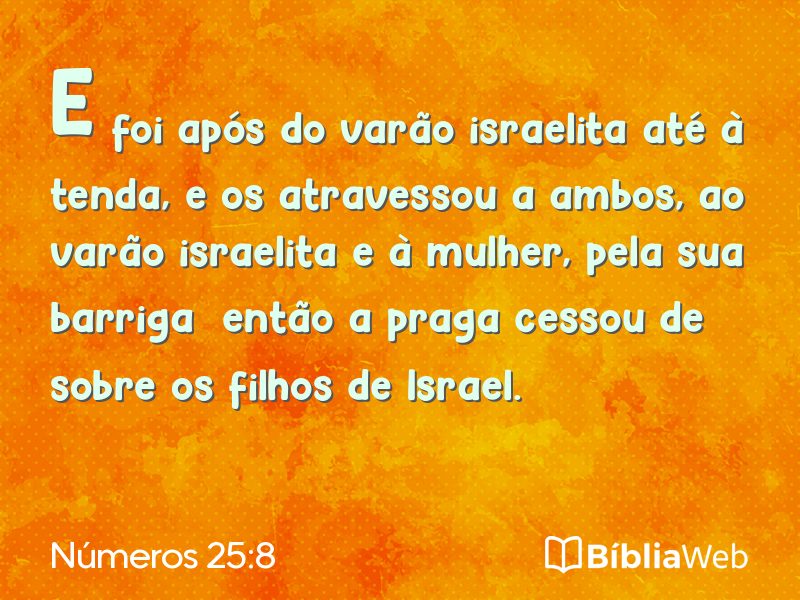Números 25:8 em imagem para compartilhar