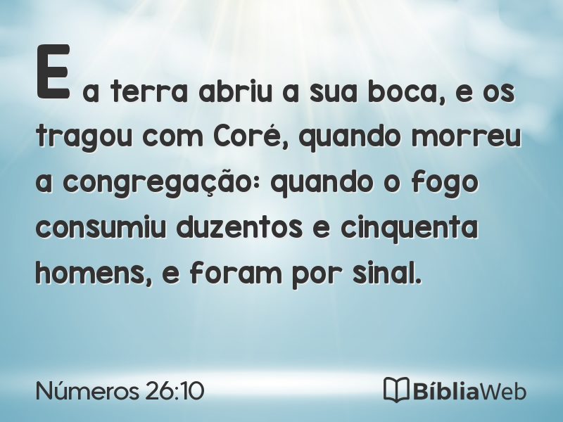 Números 26:10 em imagem para compartilhar