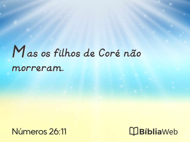 Números 26:11 em imagem para compartilhar