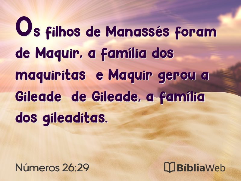 Números 26:29 em imagem para compartilhar