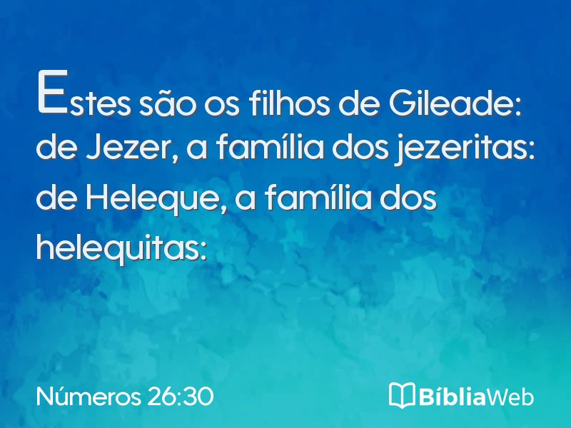 Números 26:30 em imagem para compartilhar